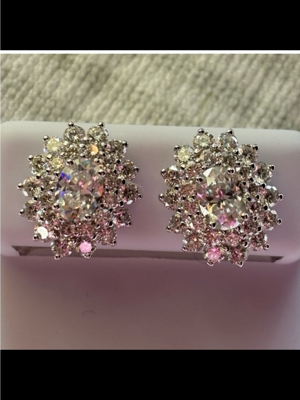 Moissanite “diamond” cluster earrings
